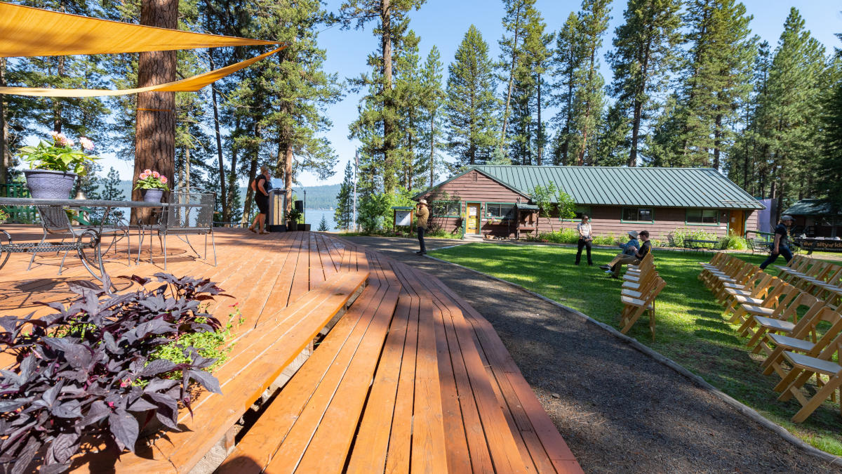 A bright afternoon outdoors at McCall campus.